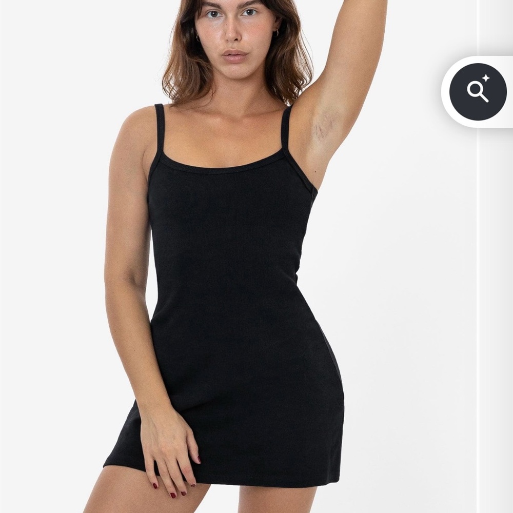 Los Angeles Apparel Black Ribbed Mini Dress